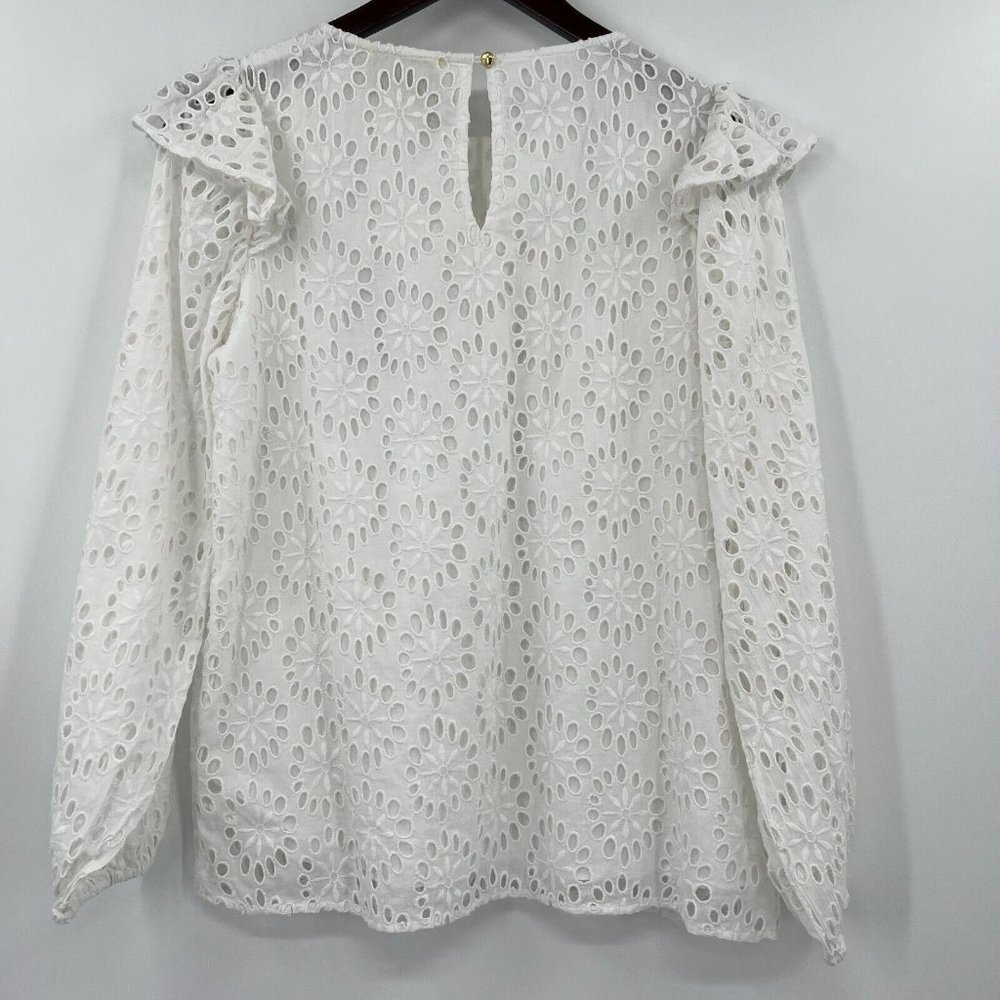Sail to Sable STS Women's White Long Sleeve Eyelet Top Blouse sz XS NWT *READ - Picture 9 of 9